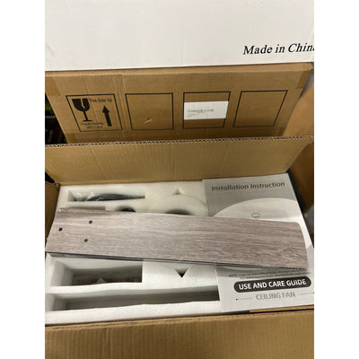 REVERSIBLE BLADE Ceiling Fan 52” 6 Speeds with Remote, Gray & Light Brown