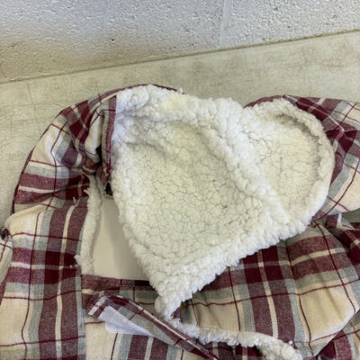 Koolaburra UGG Pet Alfie Soft Dog Pajama w Hood 20-21"Collar Red Plaid X-Large