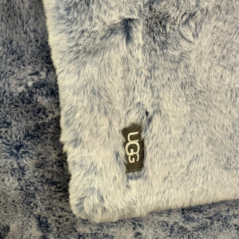 UGG Twin Comforter Set w 1 Pillow Sham, Extra Soft & Fuzzy, Reversible - Blue