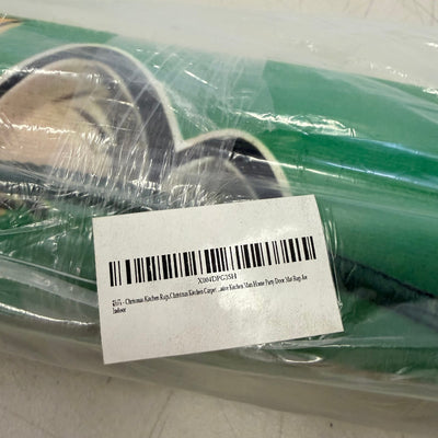 Set-of-2 Grinch Christmas Floor Mats, Non-Slip Soft Washable, Holiday Decor