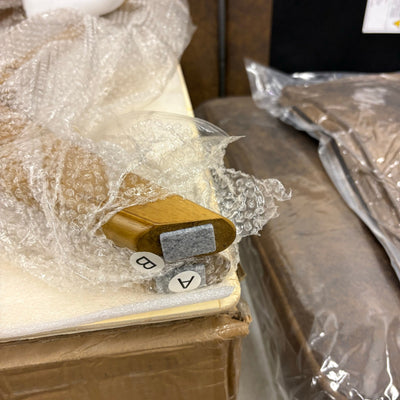 VINGLI Modern Accent Chair Brown Rubber Wood Frame & Lumbar Pillow - Brown