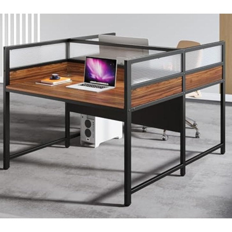 Tribesigns 2 Person Desk, Double Office Desk for Two People, Face to Face, Brown