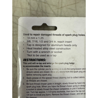 Performance Tool Comprehensive Spark Plug Rethread Kit 14mm Size - W83164