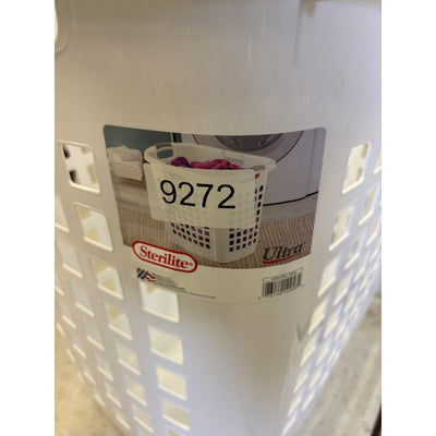 Sterilite White Plastic Laundry Basket w Handles 22.25"L x 17.38"W x 19.88"H