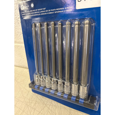 DieHard 3/8" Drive Long Ball-end Hex Bit Socket Set, Metric, 8-Piece - DHP55091