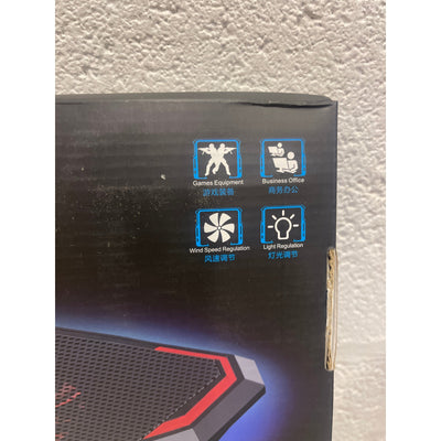 CoolCold Laptop Fan, 6 Fans w 3 Fan Modes, Suitable for 17" and Below, Black K38