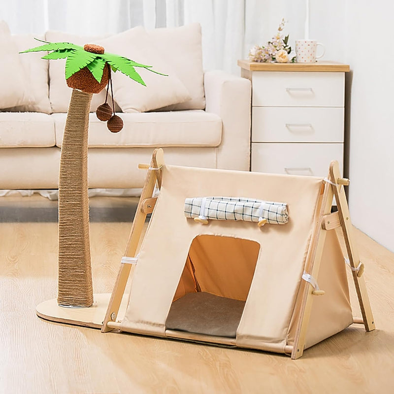 Coconut Tree Tent Cat Nest, Cat Scratching Post Pet Supplies Cat Bed Tropical
