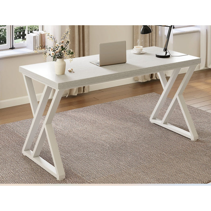Tribesigns Heavy-Duty Computer Desk 55" Study Desk Writing Table White READ