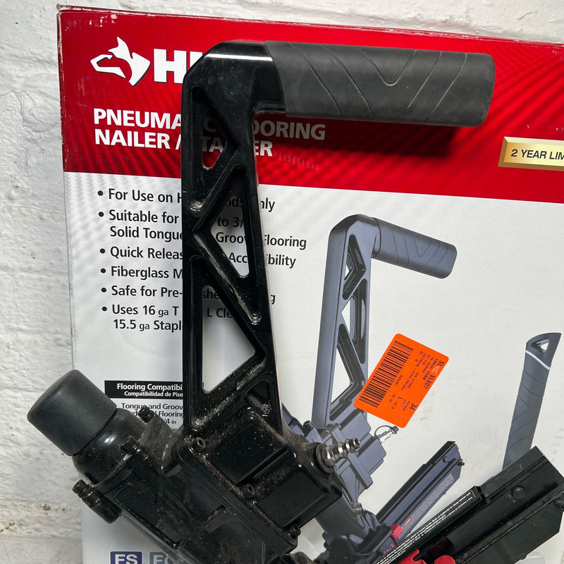 Husky Pneumatic 3-in-1 15.5-Gauge & 16-Gauge 2" Flooring Nailer & Stapler, READ