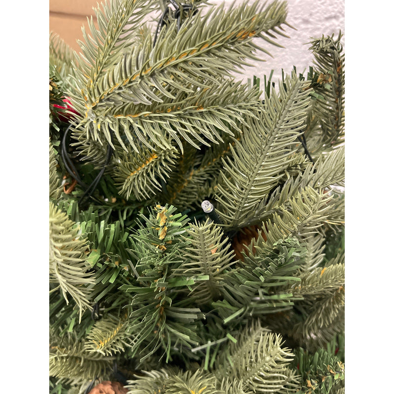 3 ft. Christmas Tree with Pinecones/Berries and Burlap Wrapped Stand - Pre Lit