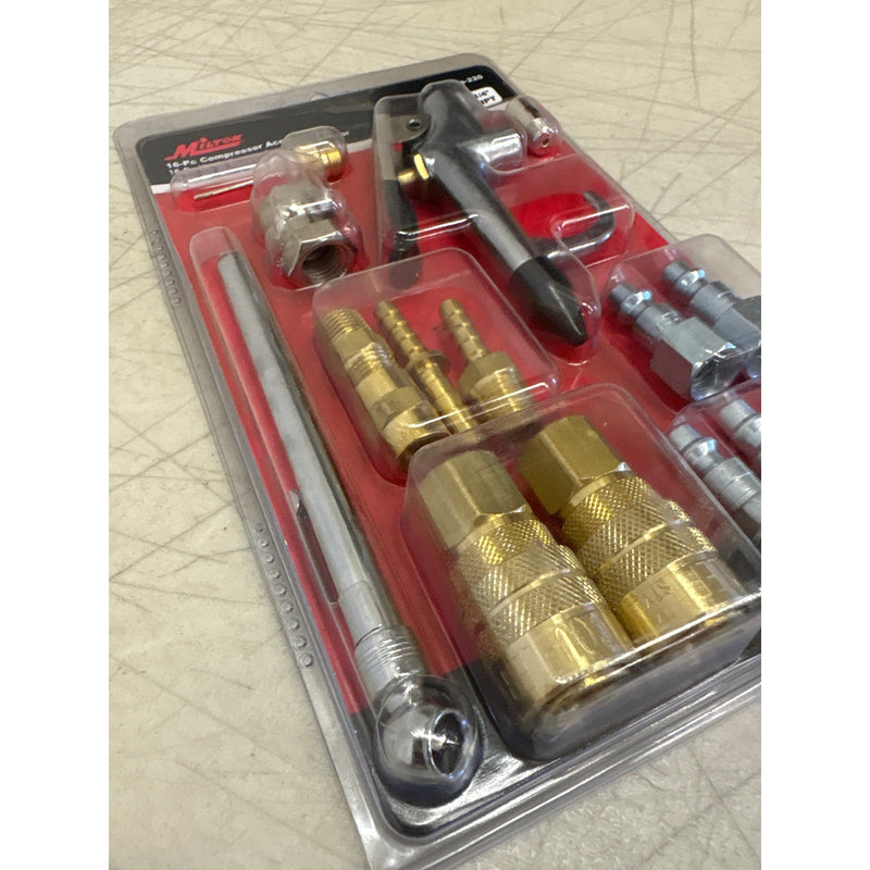 Milton Industries M Style 1/4" NPT Compressor Starter Kit - 16 Piece, Air Tools