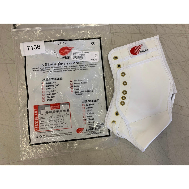 Swede-O Ankle Lok Support with Knit Tongue, Extra Large Ankle Brace White