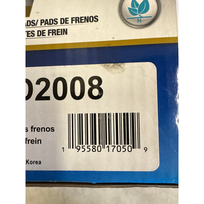 Carquest Premium Gold Brake Pads w Hardware, Ceramic, Quiet, Front - GNAD2008
