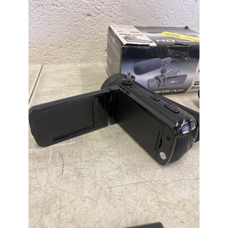 HD Video Camera 1080P 16MP Camcorder IR Night Vision Vlogging Camera Black w Mic