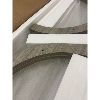 Tribesigns Farmhouse Console Table, 55" x14" Geometric Circular Base, Gray Wood