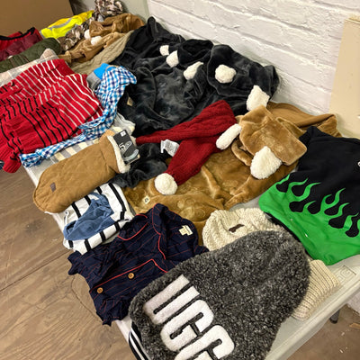 Lot-of-28 Pet Clothes Mixed Size, Dog Rain Jackets, Warm & Soft Sweaters& Shirts