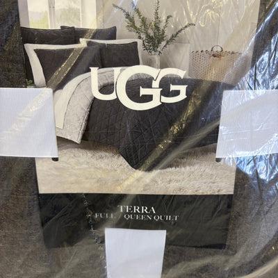 UGG Terra Quilt Full/Queen, Bedroom Bedding Soft Reversible - Charcoal Grey