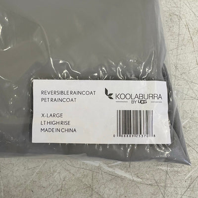 Koolaburra UGG Pet Reversible Raincoat Dog Hooded Jacket 20-21" Collar, Gray XL
