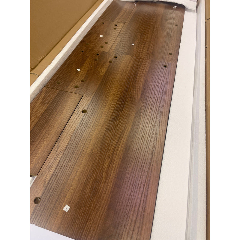 Tribesigns Offset 63" x 32" x 12" Console Table for Living Room/ Entryway, Brown