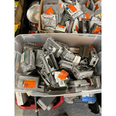 Full Pallet of Mixed Electrical Boxes, Outlet Covers, Circle Covers, Switch & Outlet Boxes