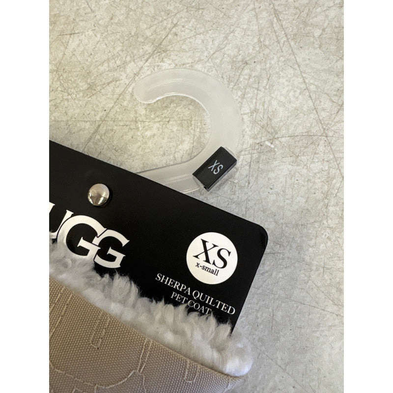 UGG Sherpa Quilted Pet Coat, Hook & Loop Straps, Soft & Cozy Tan Xtra Small Size