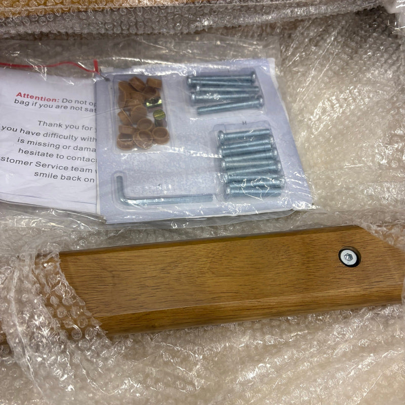 VINGLI Modern Accent Chair Brown Rubber Wood Frame & Lumbar Pillow - Brown