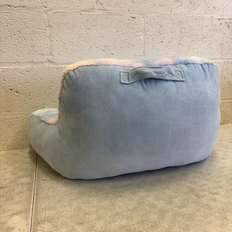 Soft Plush Backrest Pillow, 30"W x 15"H, Reading Pillow - Blue Tie Dye Design