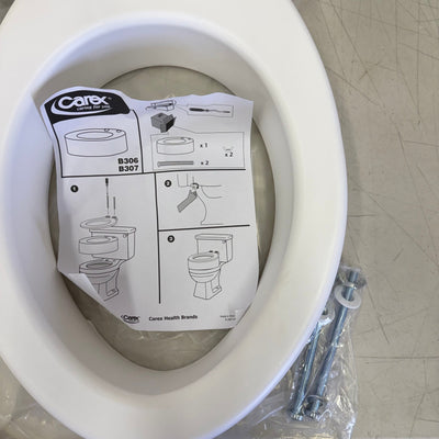 Carex Elongated Toilet Seat Riser for Assistance Sitting, adds 3.5in - White