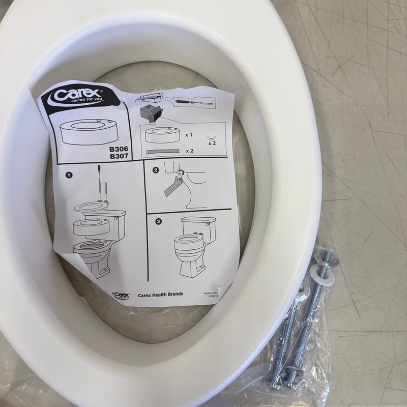 Carex Elongated Toilet Seat Riser for Assistance Sitting, adds 3.5in - White
