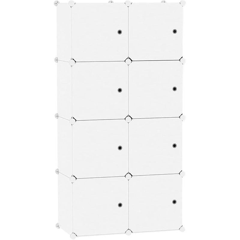 C&AHOME Cube Storage Organizer with Doors, 8-Cube Shelf, Closet Cabinet 24" x 12" x 48"