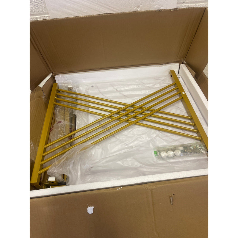 Tribesigns Square End Table 2-Tier Side Table White / Gold,, Missing Screws