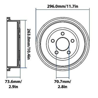 Carquest Wearever Brake Drum, Meets or Exceeds OE Specs, Car Parts - YH140761