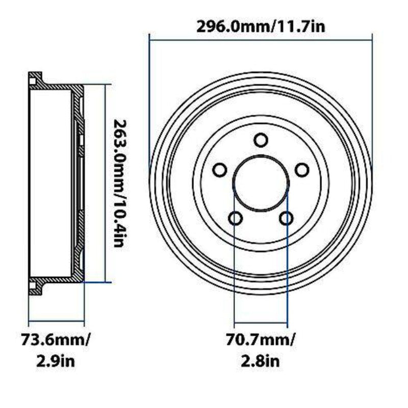 Carquest Wearever Brake Drum, Meets or Exceeds OE Specs, Car Parts - YH140761