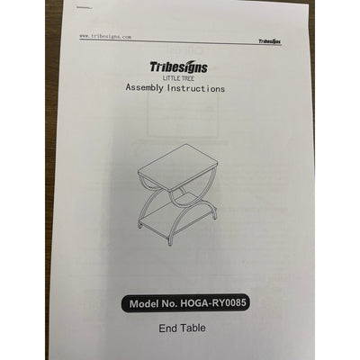Tribesigns 2-Tier End Table, Rectangular Side Table with Stylish Metal Frame