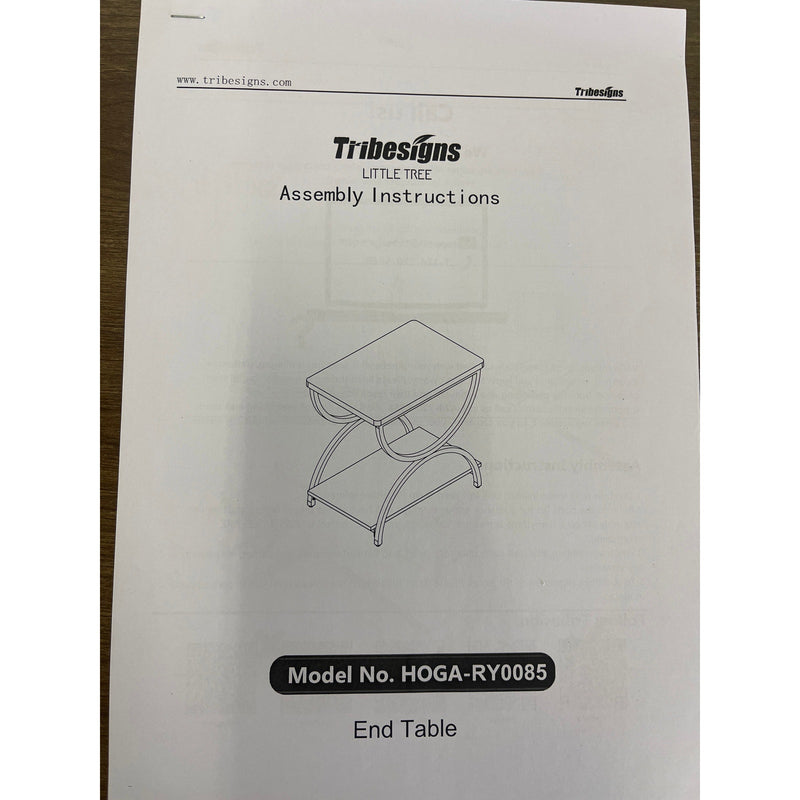 Tribesigns 2-Tier End Table, Rectangular Side Table with Stylish Metal Frame