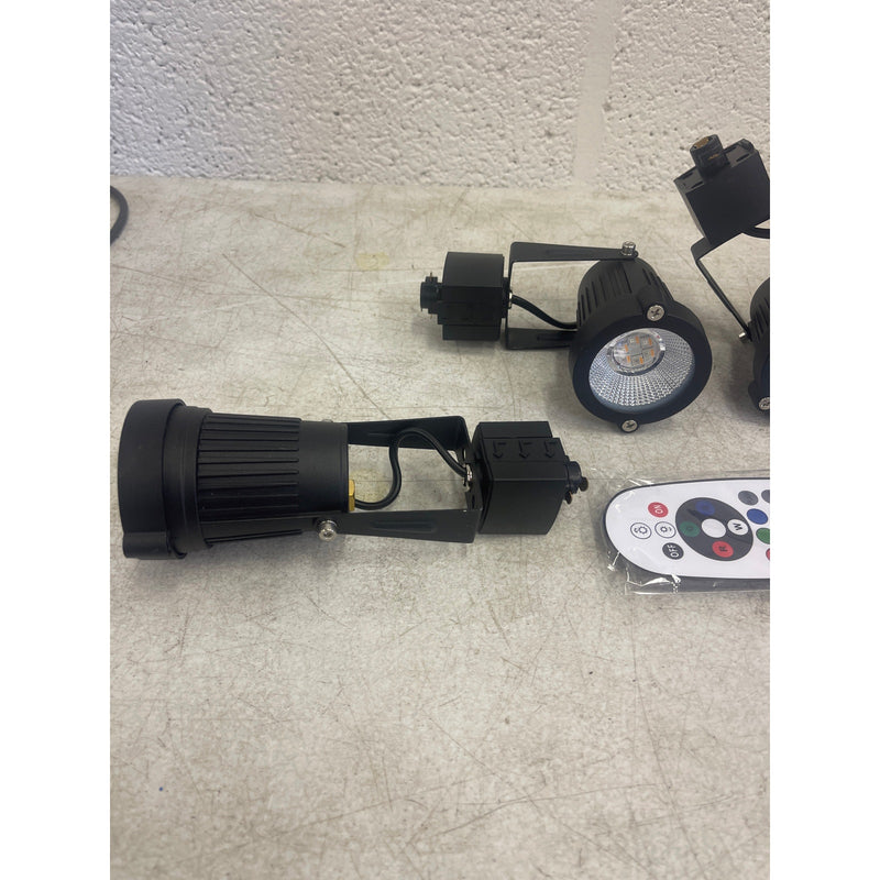 EAGLOD RGBW Track Light Heads, H Type w Remote, 120V Multicolor LED 4Pack Black