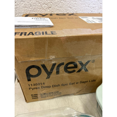 3-Pack Pyrex Deep Glass Baking Dish Set 9"x13", 7"x11", 8"x8" BPA-Free Lids