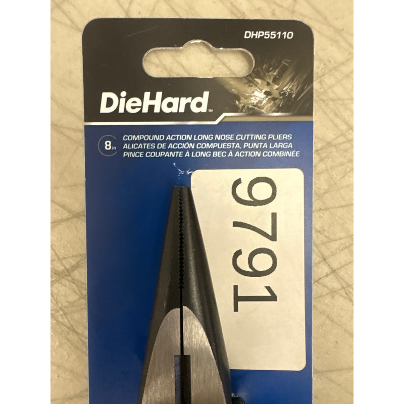 DieHard 8" PivotForce Long Nose Cutting Compound Action Plier Hand Tool DHP55110