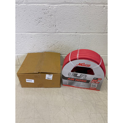Milton Industries 1/2"x50' Rubber Air Hose, Ultra Lightweight 300 Max PSI - Red