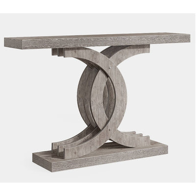 Tribesigns 39" Farmhouse Console Table Entryway Table, Geometric Base Gray, READ