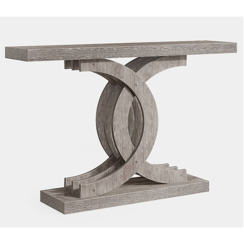 Tribesigns 39" Farmhouse Console Table Entryway Table, Geometric Base Gray, READ