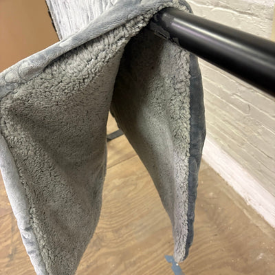 Ugg Dog Blanket 40" x 50" Paw Print Design, Dual Sided Fluffy & Soft Side - Gray