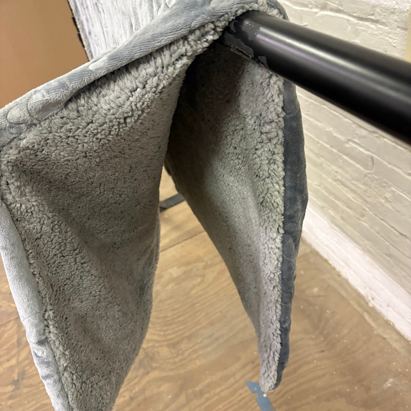 Ugg Dog Blanket 40" x 50" Paw Print Design, Dual Sided Fluffy & Soft Side - Gray