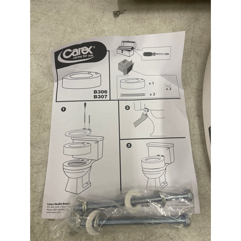Carex Toilet Seat Riser Elongated Raised Toilet Seat Adds 3.5" to Toilet Height