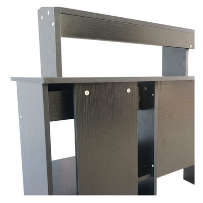 FCH Computer Desk, Multifunctional Workstation Drawers Keyboard Tray Hutch Black