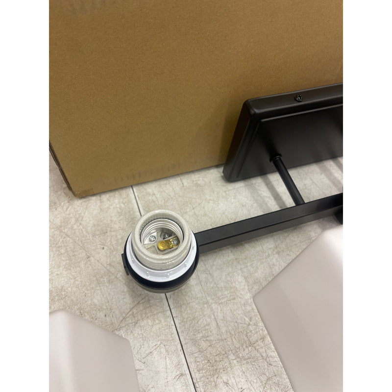 Rayogale 3-Light Bathroom Vanity Lights w Milk White Glass Shades - Black