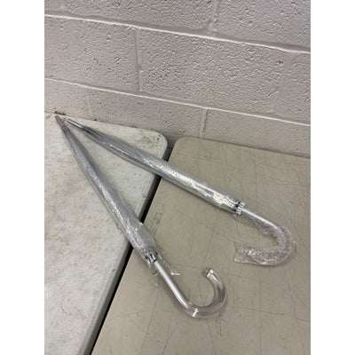 Pack of 2 - 46" Clear Bubble Umbrellas Auto Open Windproof with European J Hook