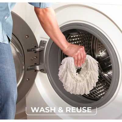 O-Cedar EasyWring Microfiber Spin Mop, Bucket Floor Cleaning System, Red, Gray