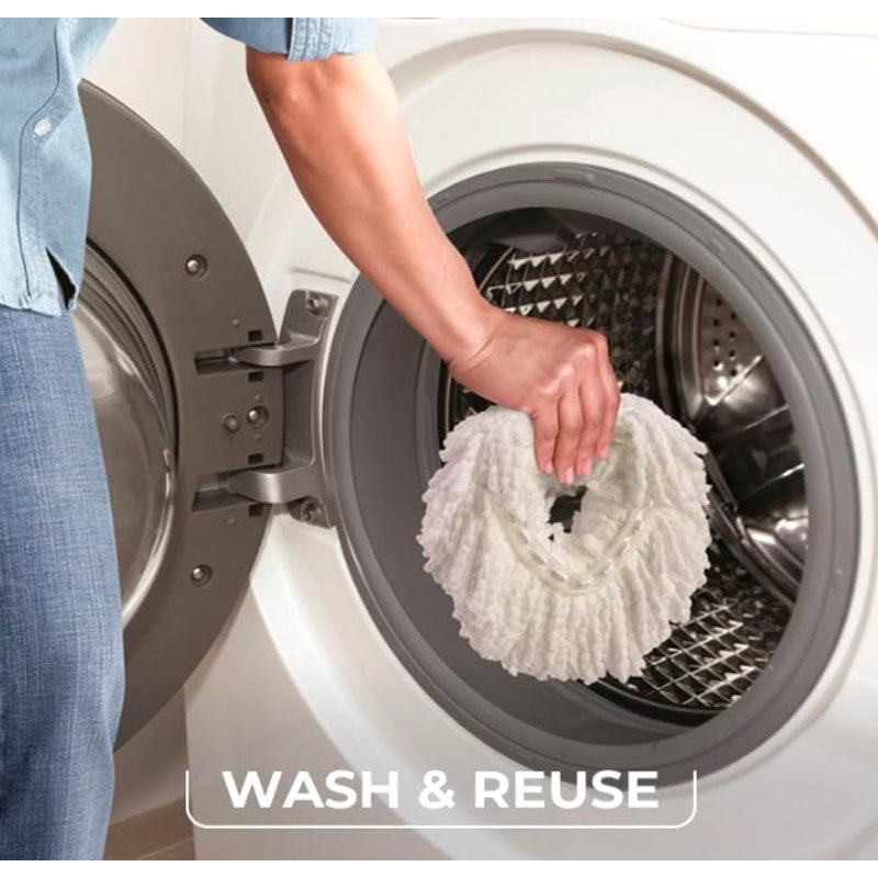 O-Cedar EasyWring Microfiber Spin Mop, Bucket Floor Cleaning System, Red, Gray