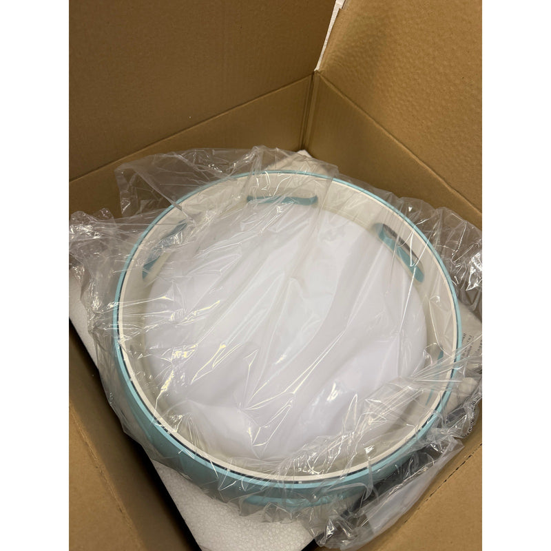 Bladeless Round Ceiling Fan Light with Remote Control, 14in Light Blue Fandelier